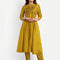 Yellow Chanderi Silk Embroidered Kurti Set