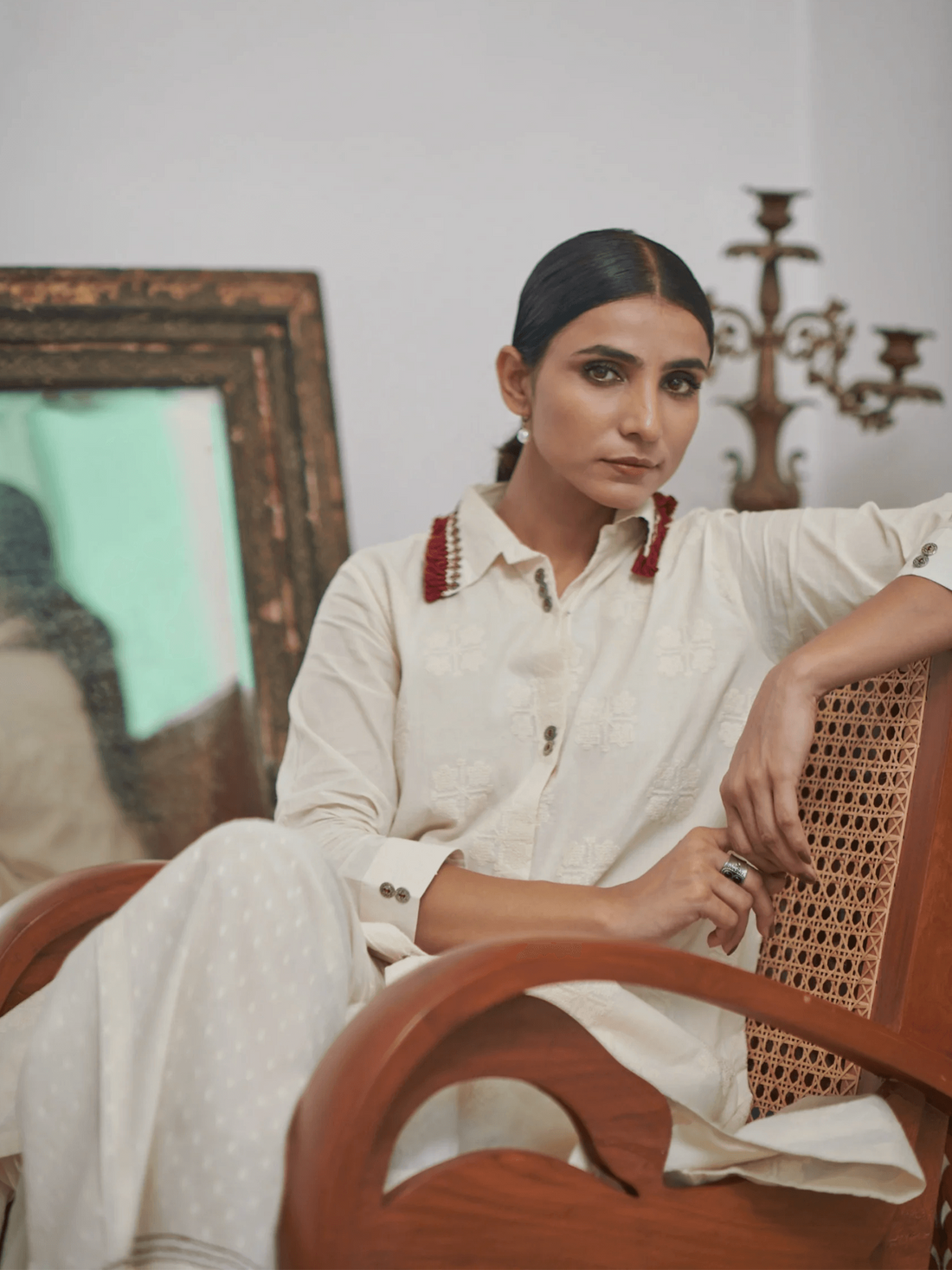 White Cotton Co-ord Set