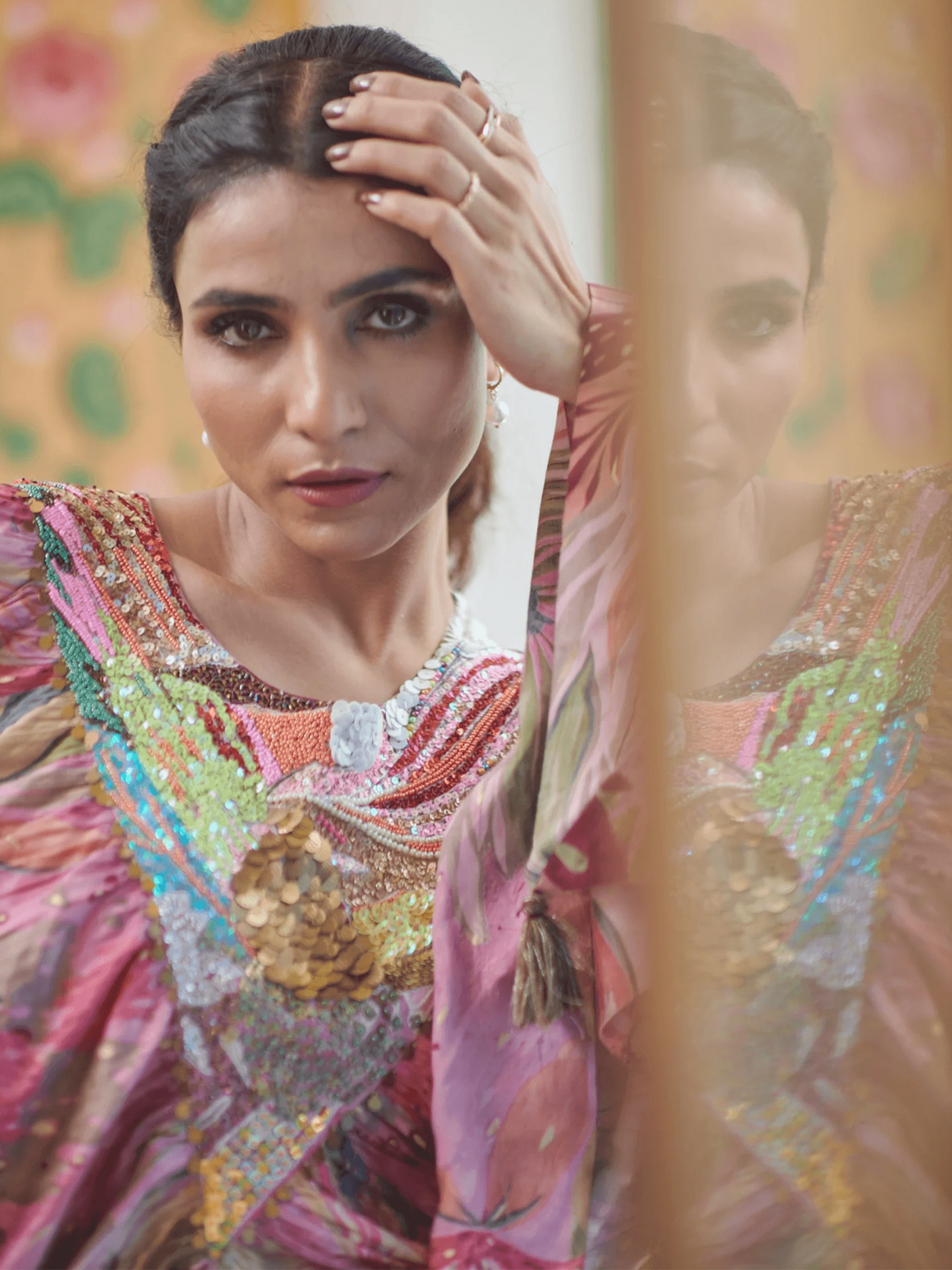 Multi-Color Printed Cotton Silk Co-ord Set