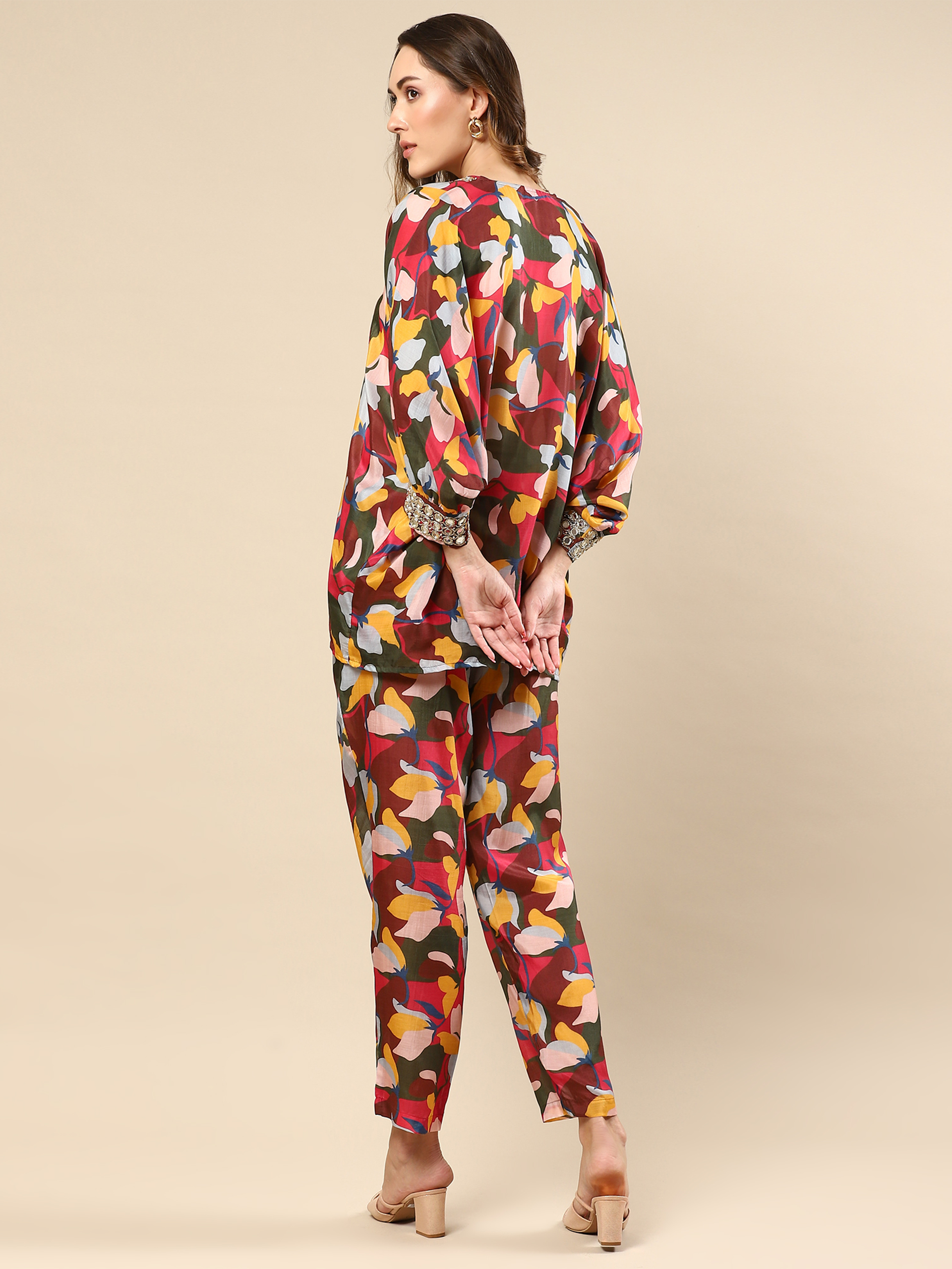 Printed Cotton Silk Multicolor Co-Ord Set