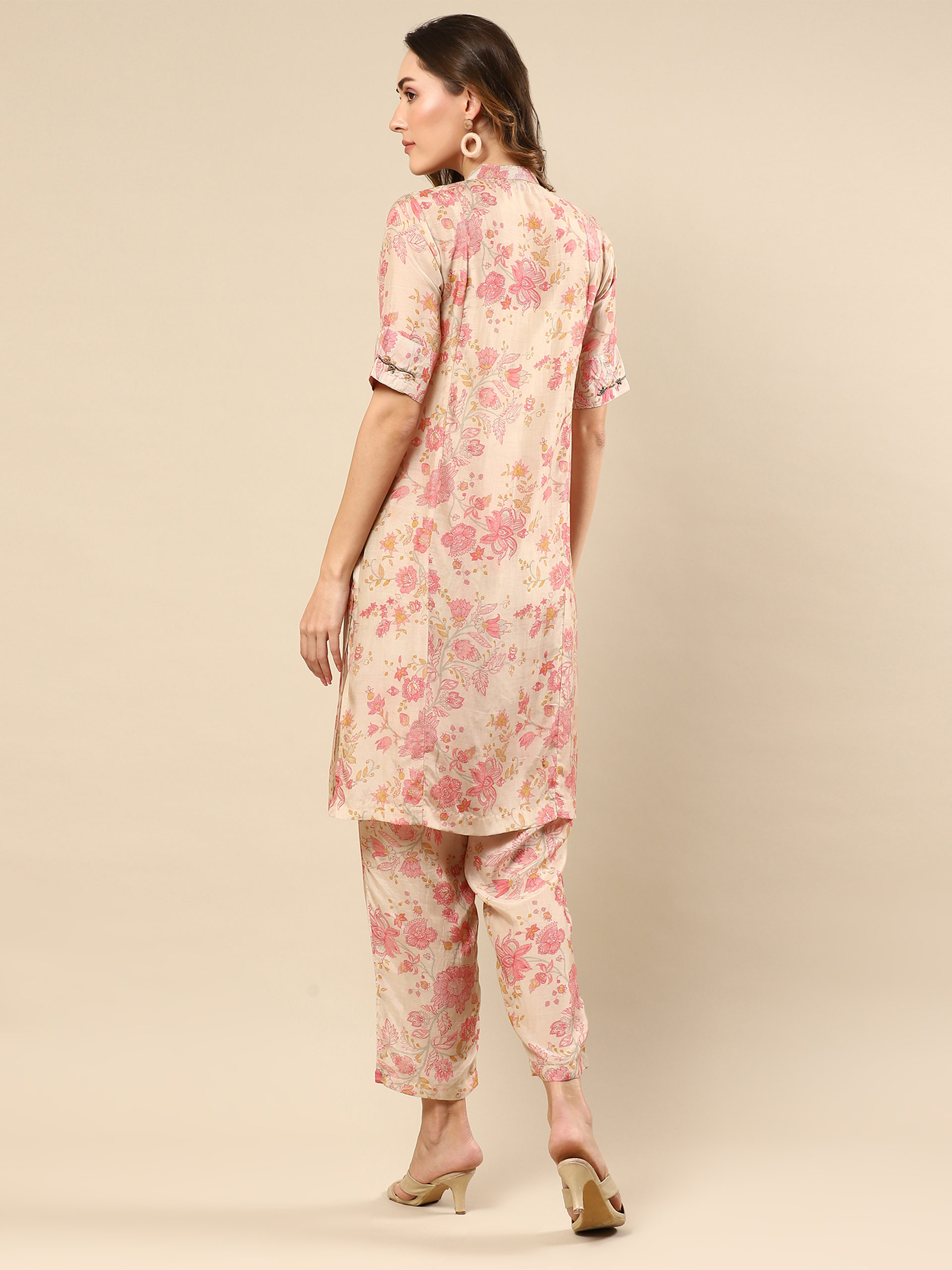 Printed Cotton Silk Kurta With Pant