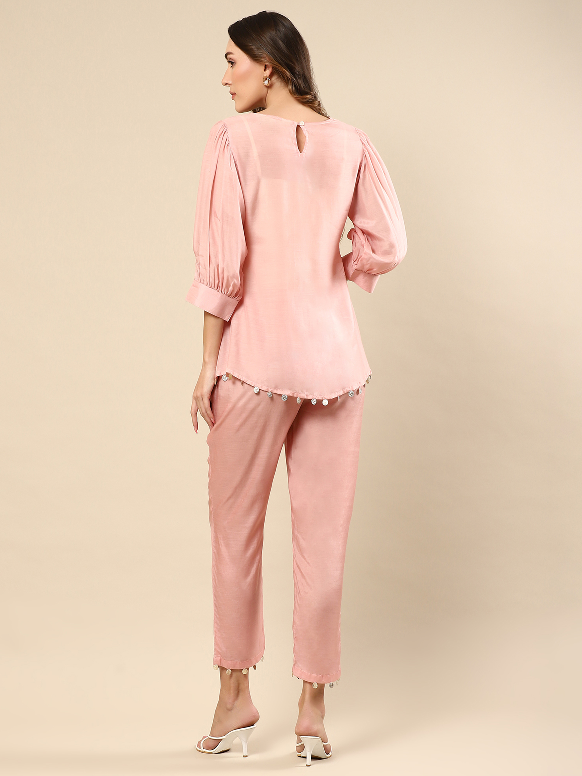 Pink Hand Work Co-ord Set