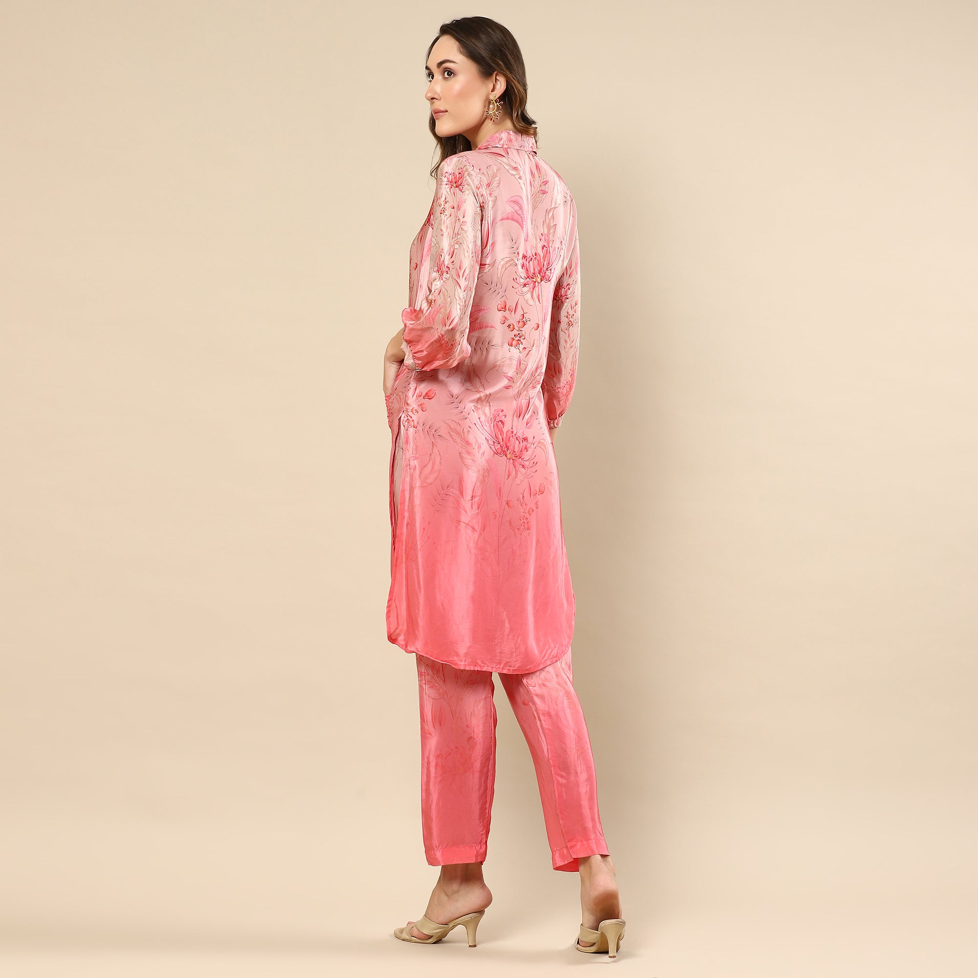 Seafoam Pink Color Muslin Kurta Set