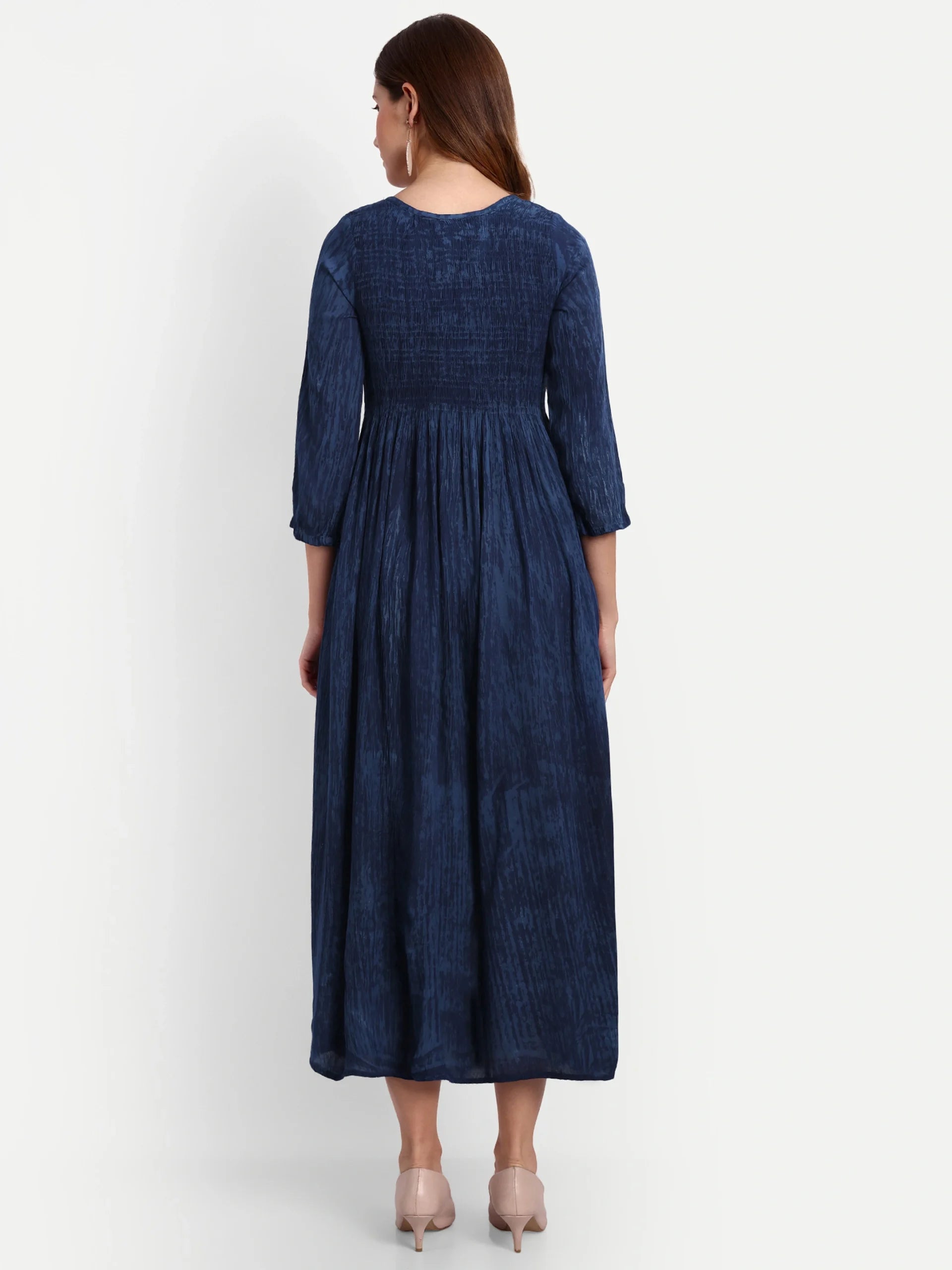 Ethnic Motifs Print Cotton Midi Dress