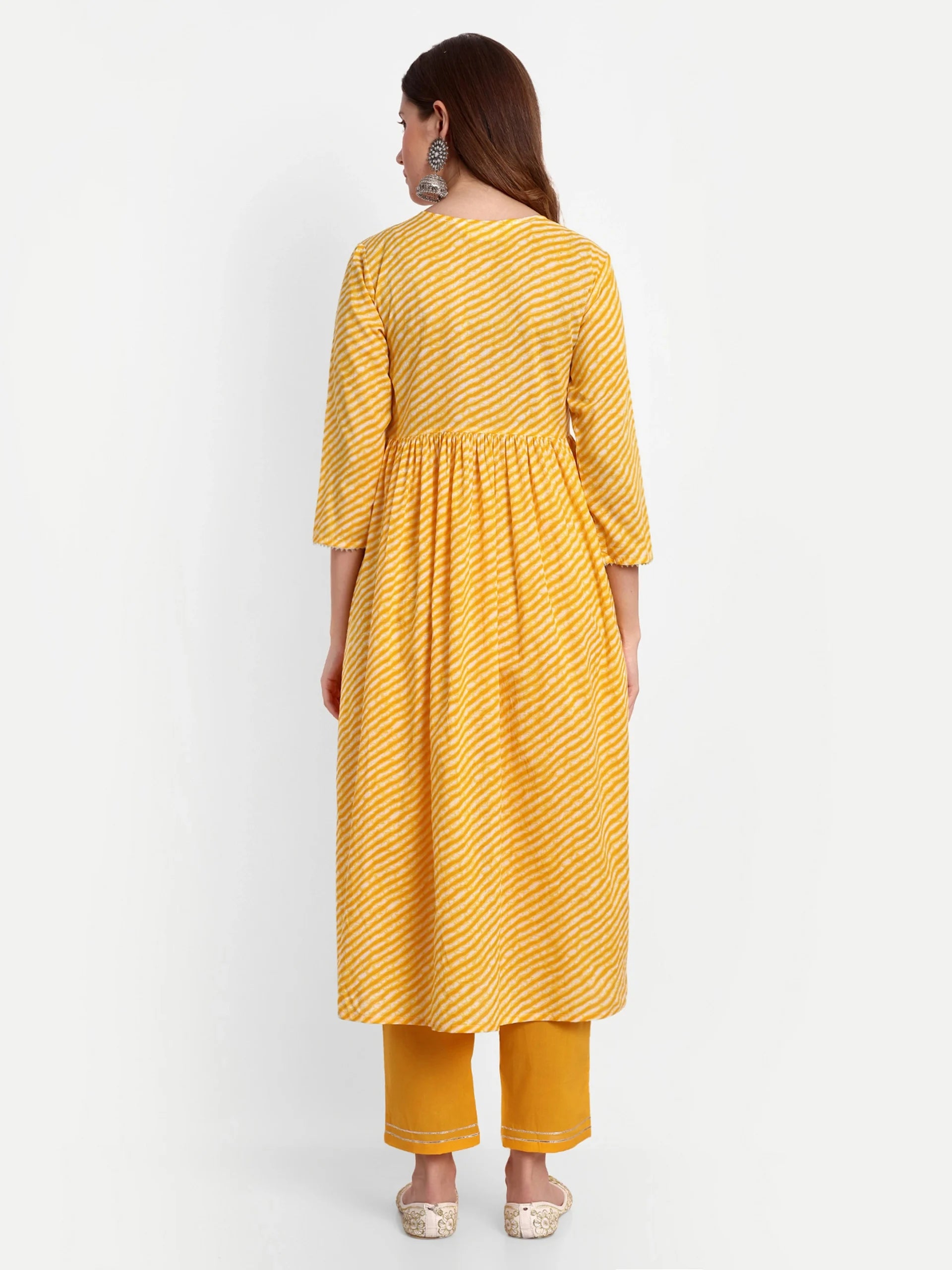 Printed Alia Cut Cotton Kurti Set