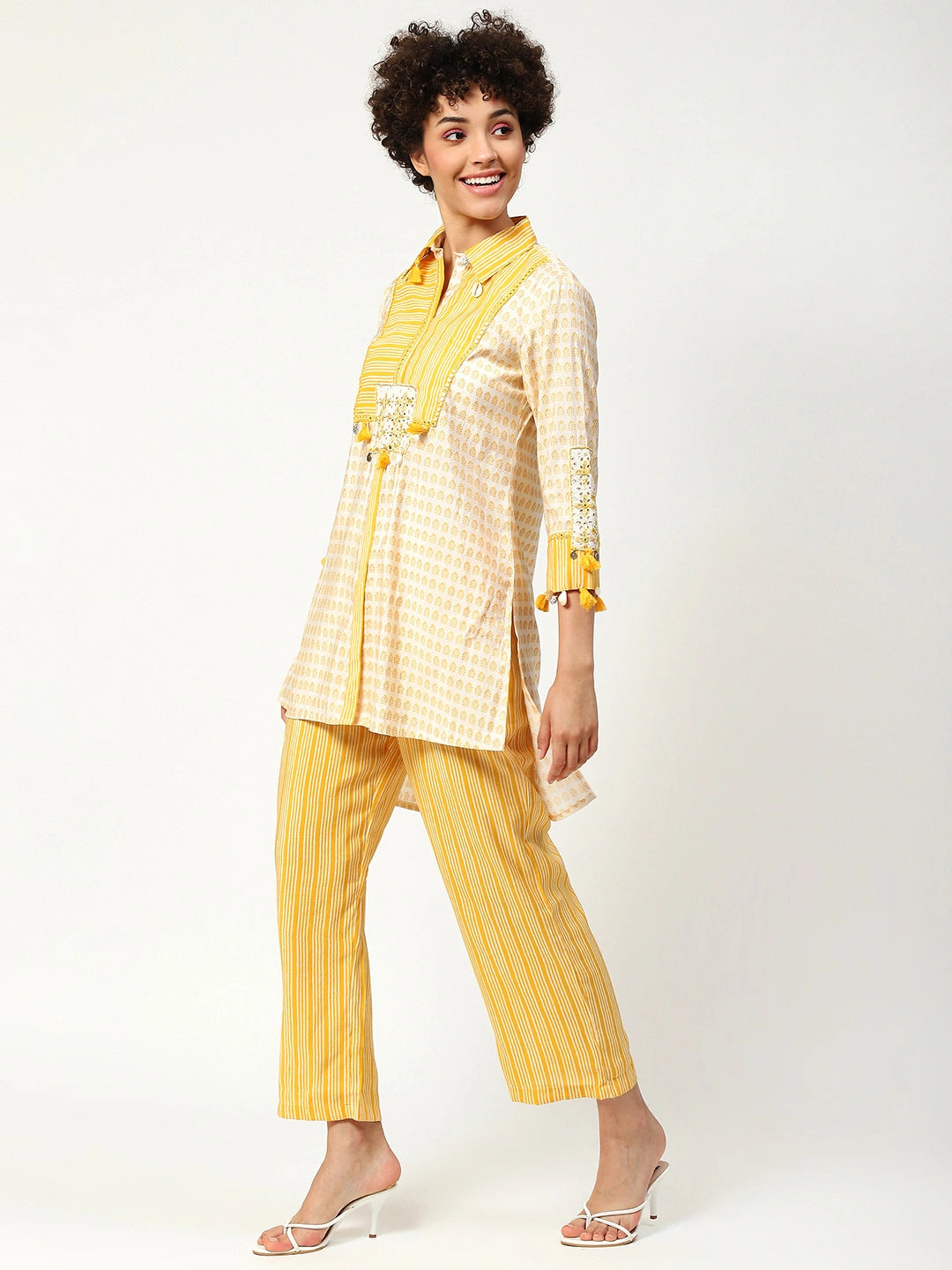 Cotton Printed Co-ord Set With Work Details