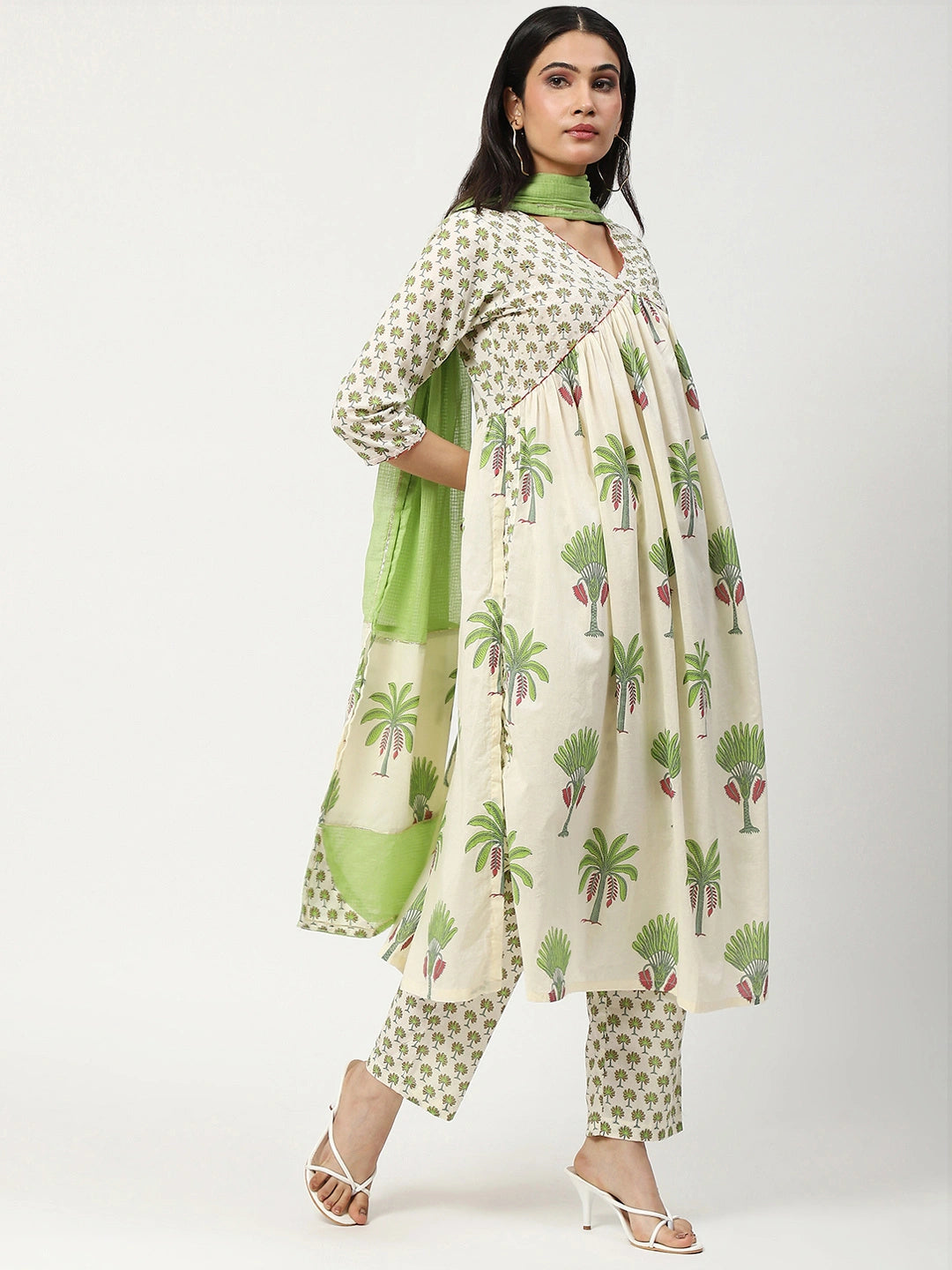 Cotton Printed Kurta Set With Dupatta
