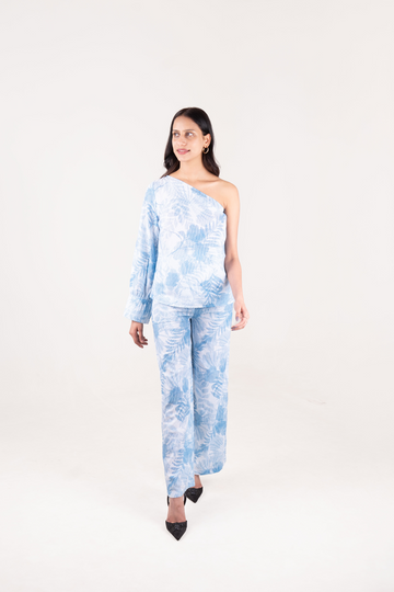 Off Shoulder Printed Cotton Co-ord Set