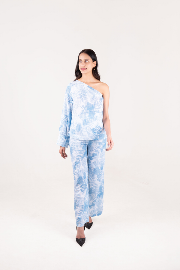 Off Shoulder Printed Cotton Co-ord Set