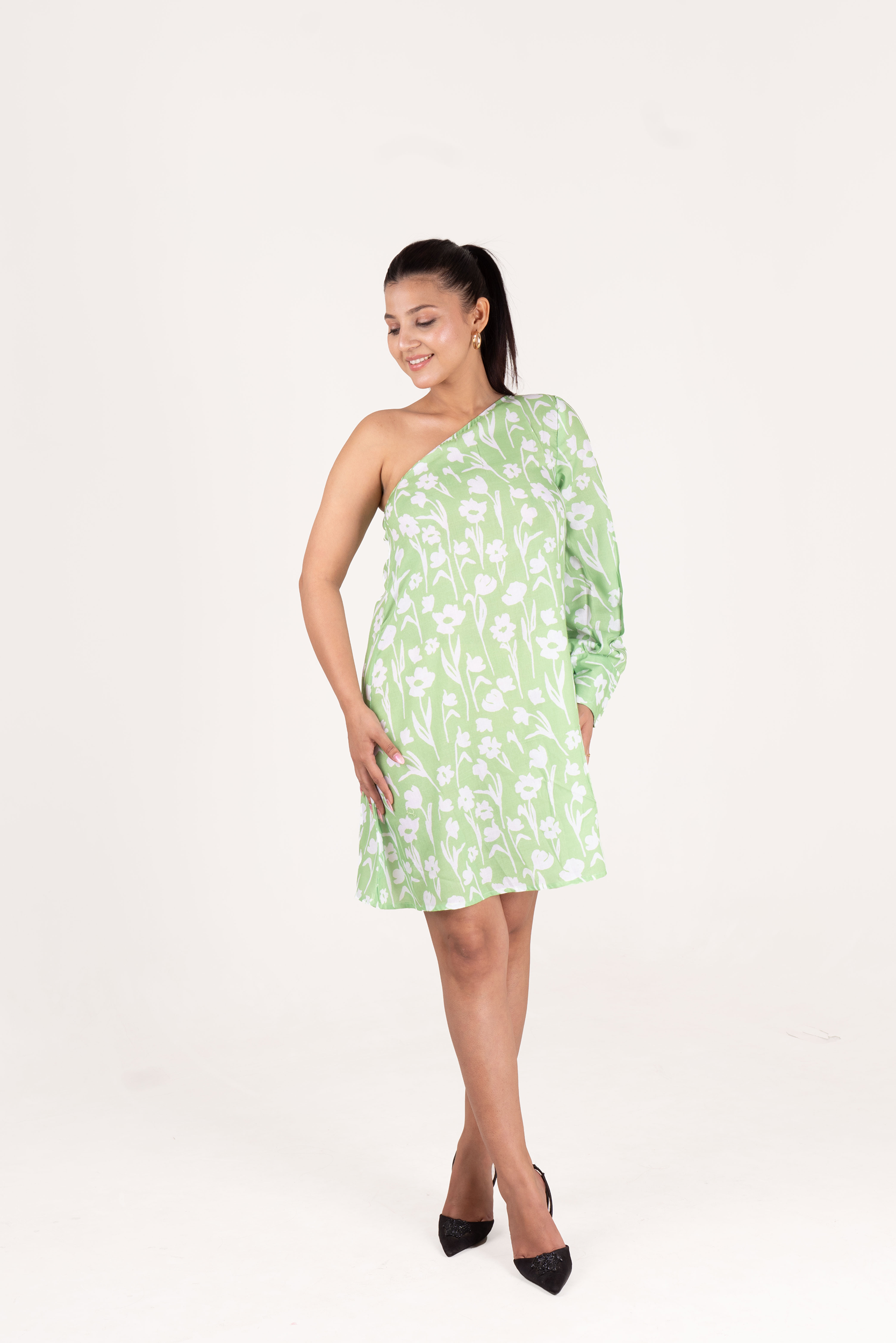 Green Printed Tunic Dress