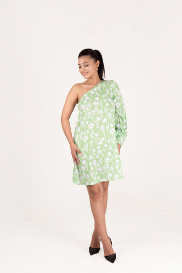 Green Printed Tunic Dress