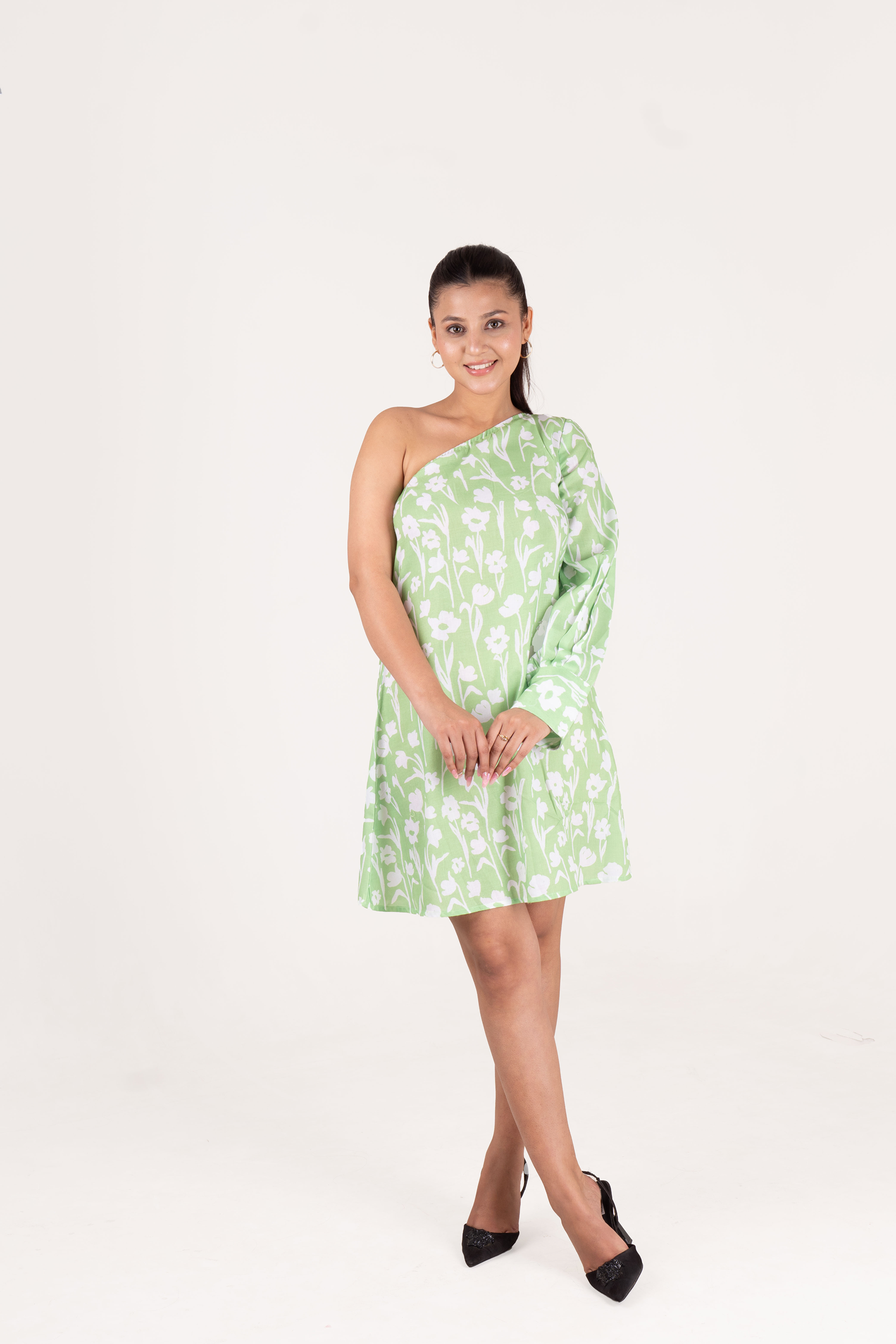 Green Printed Tunic Dress