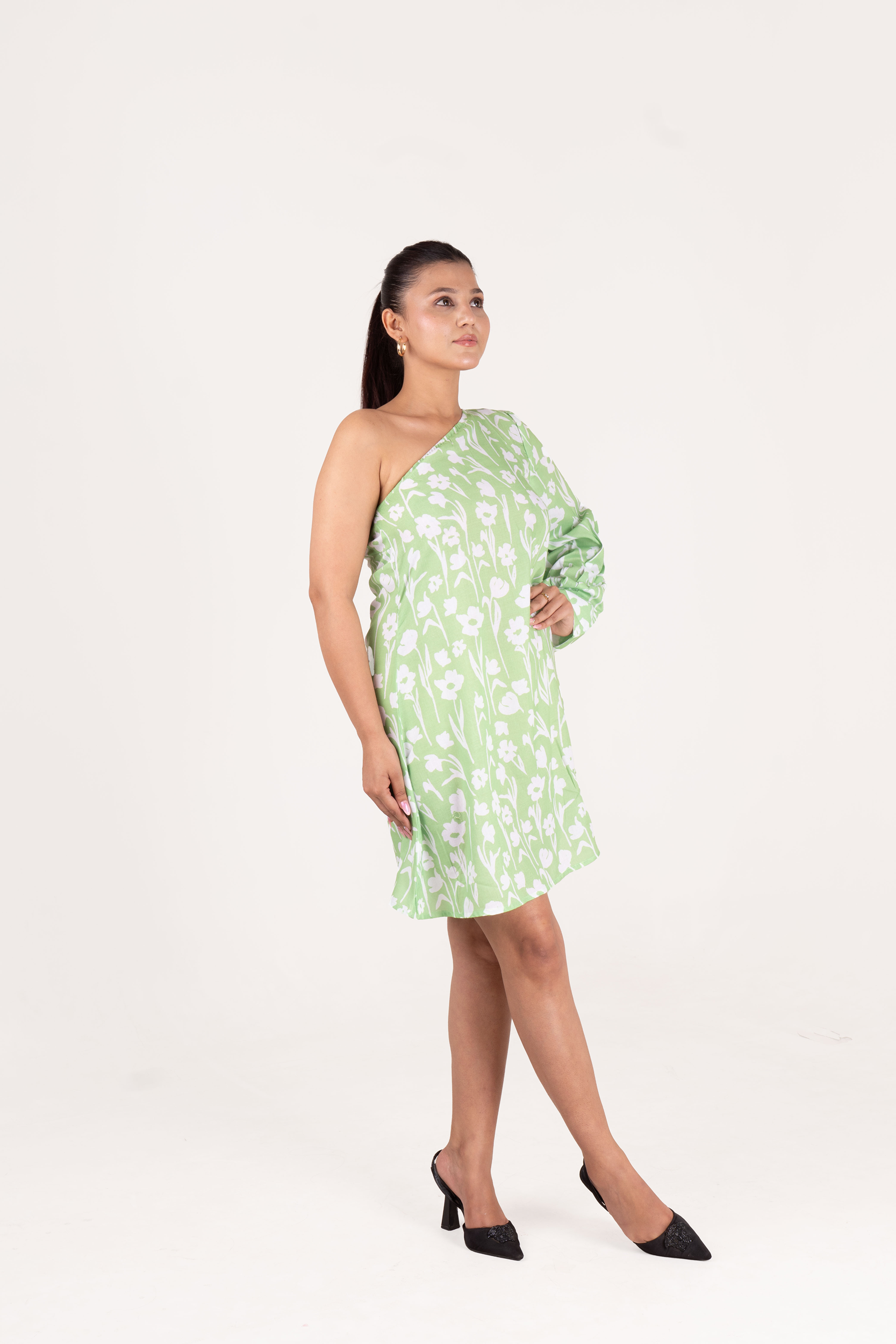 Green Printed Tunic Dress