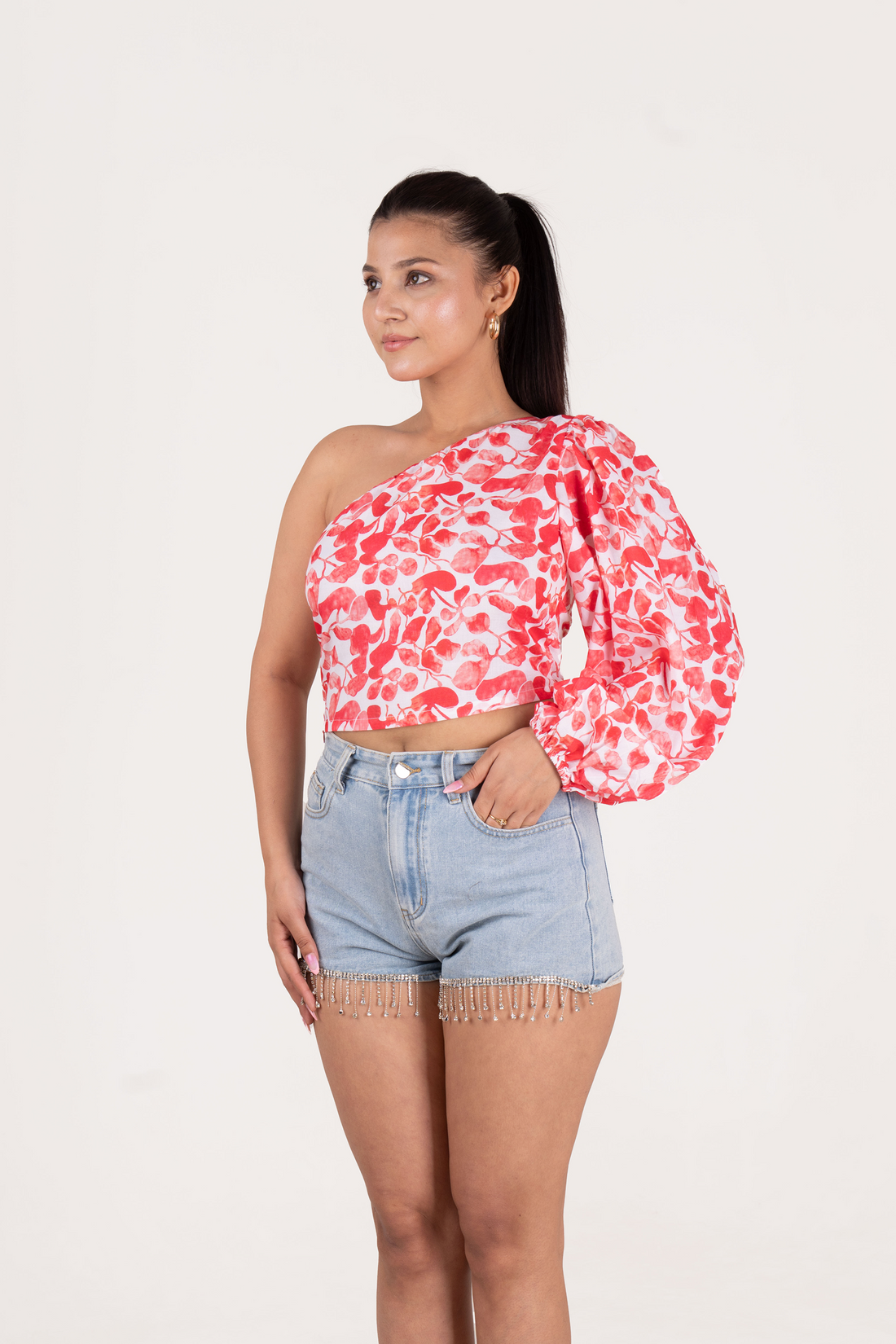 Printed One Shoulder Top