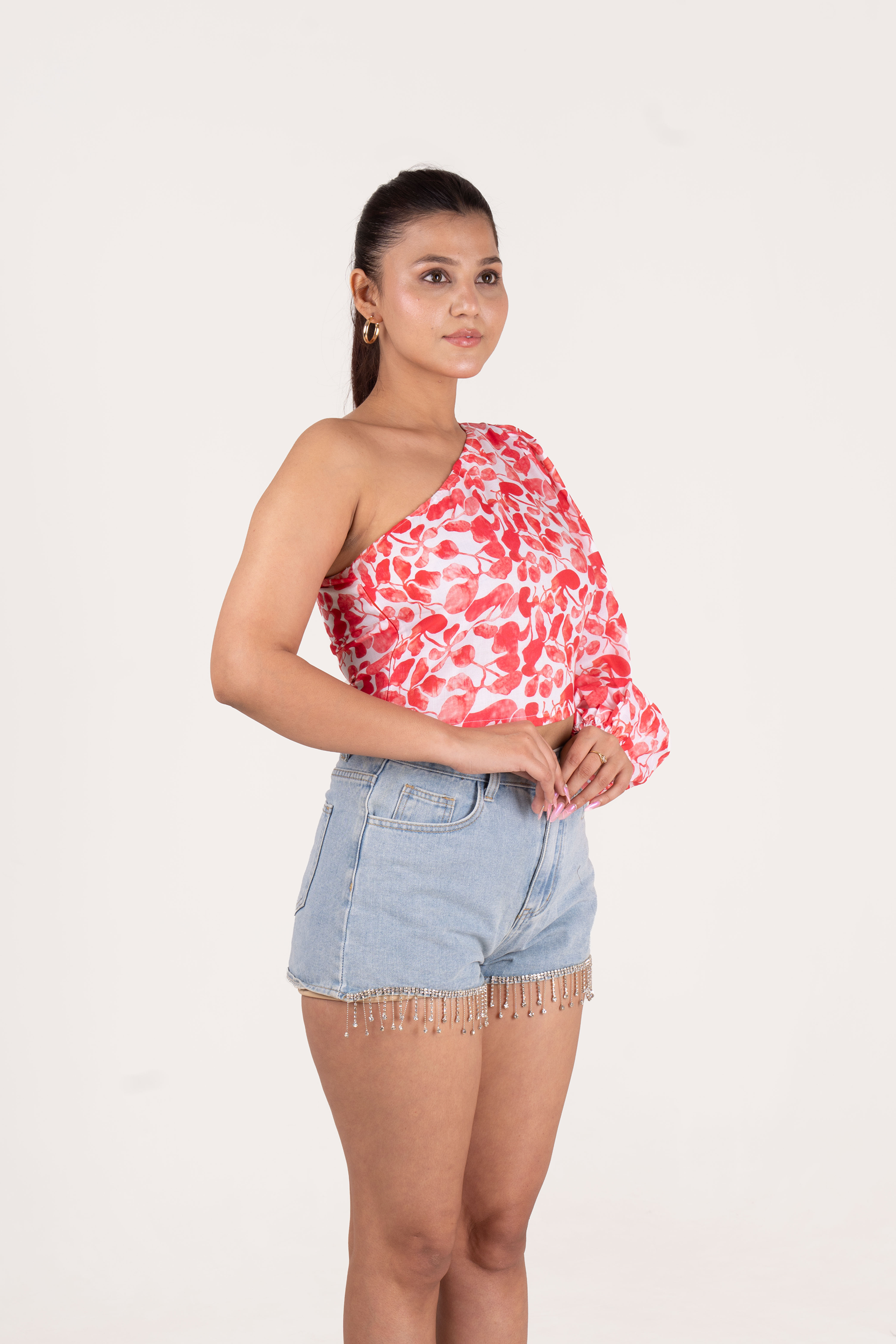Printed One Shoulder Top