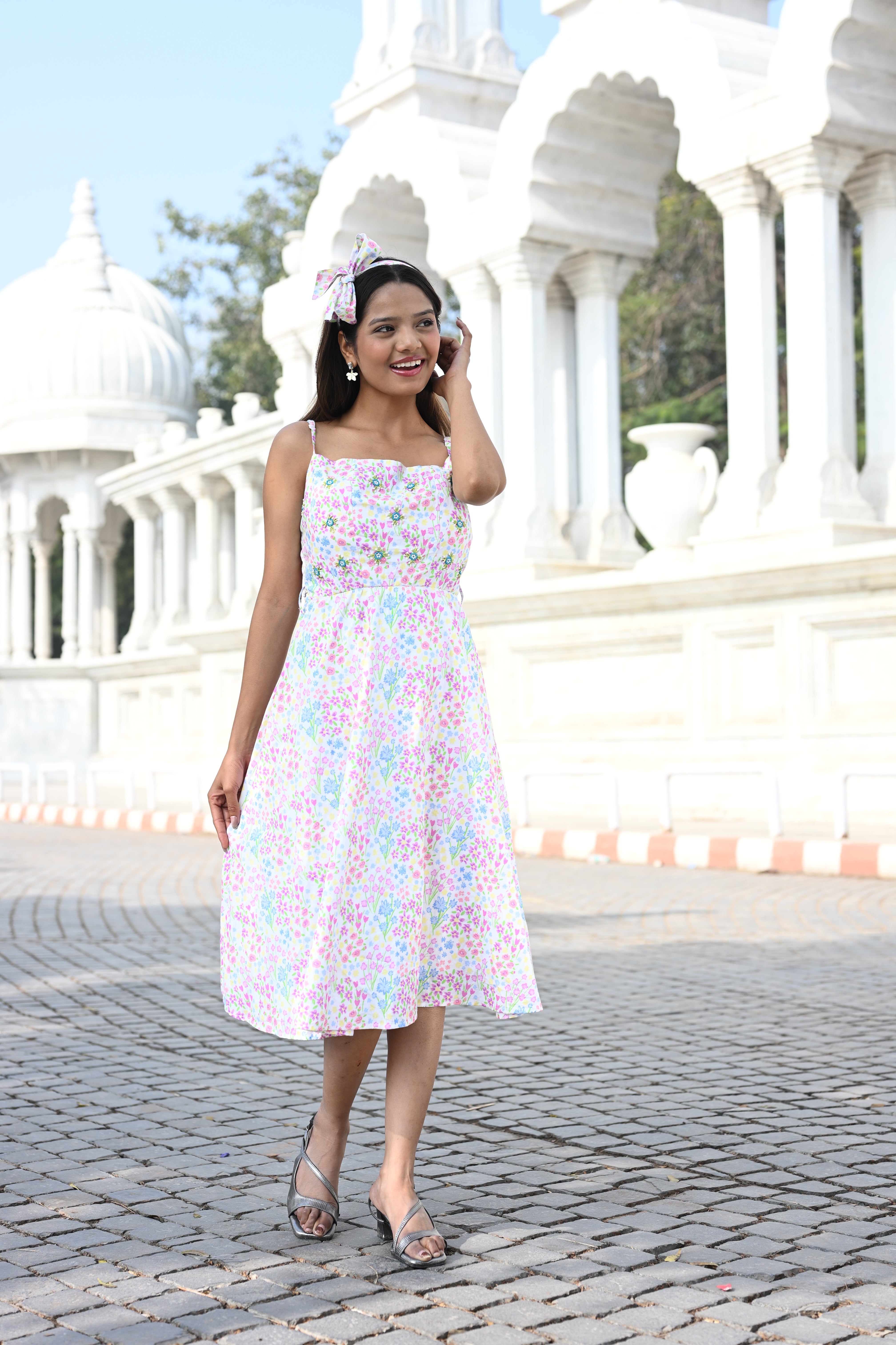 Spring Meadow Handwork Lined Dress