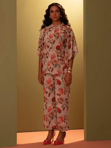 Gorgette Printed Kaftan With Pant