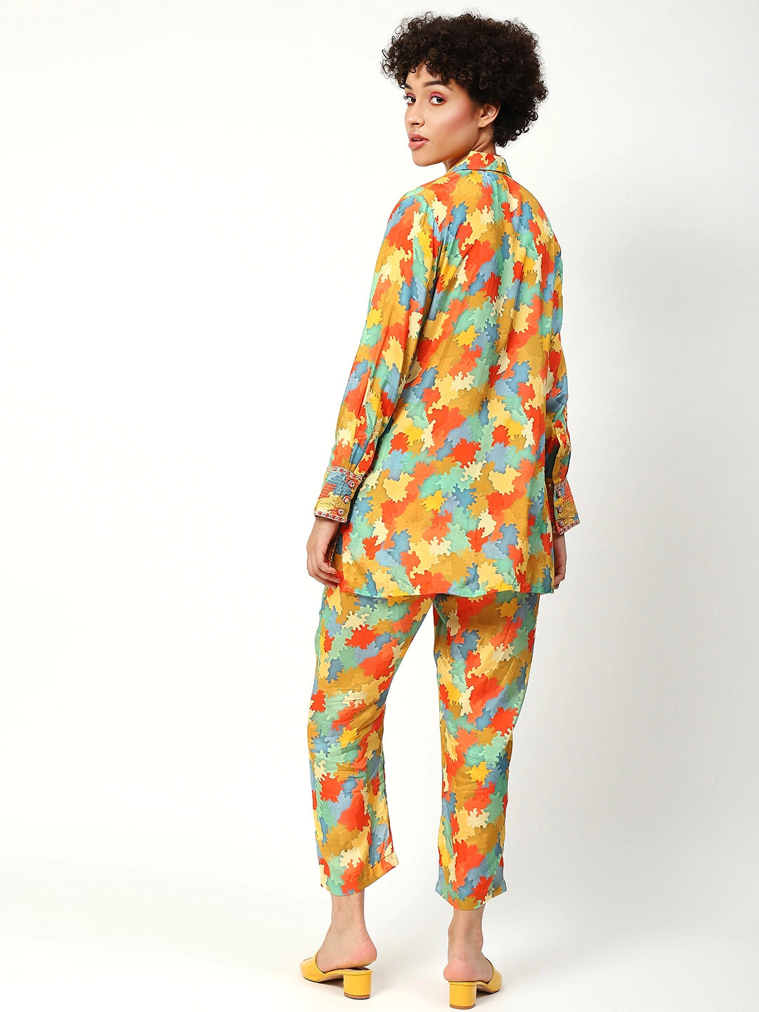 Printed Cord Set in Multicolor Muslin