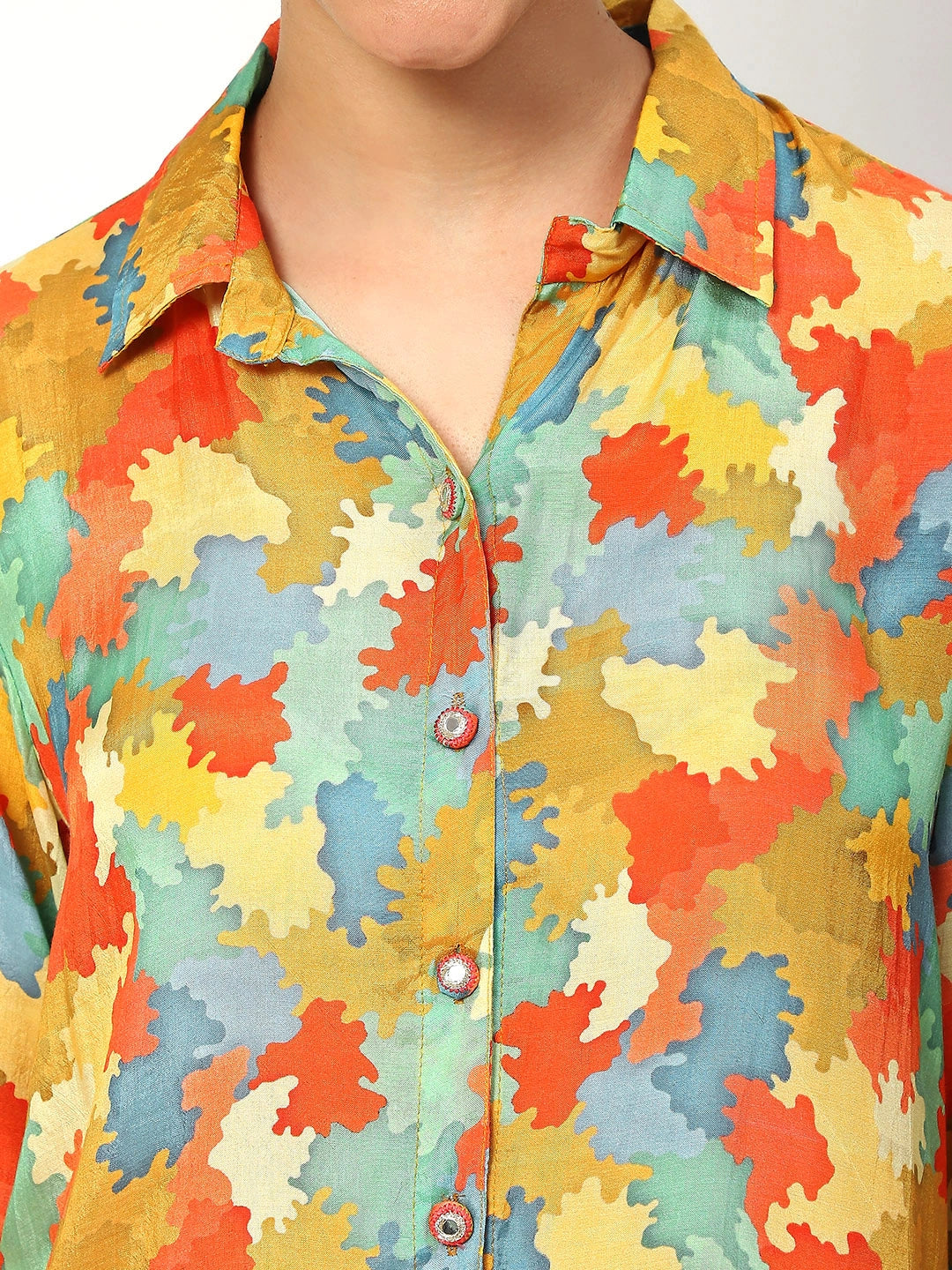 Printed Cord Set in Multicolor Muslin