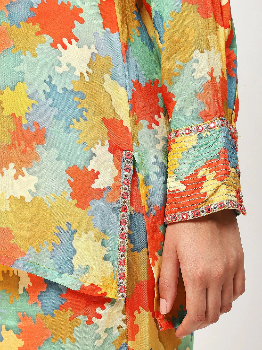 Printed Cord Set in Multicolor Muslin