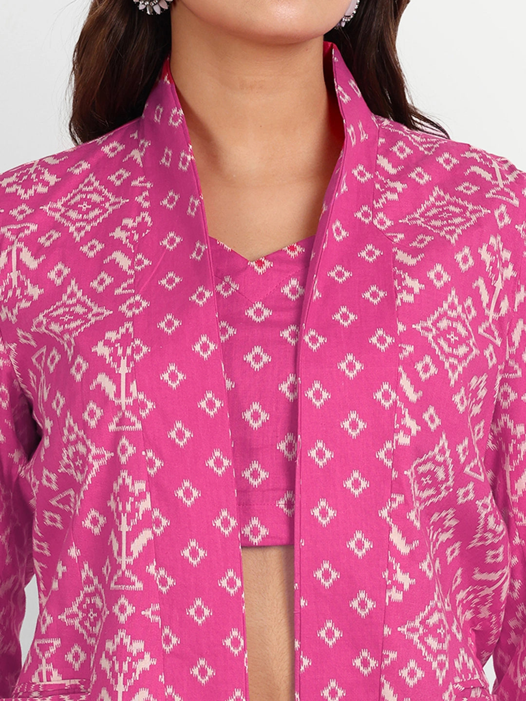 Printed Blazer Co-Ord Sets in Pure Cotton Coat Paint