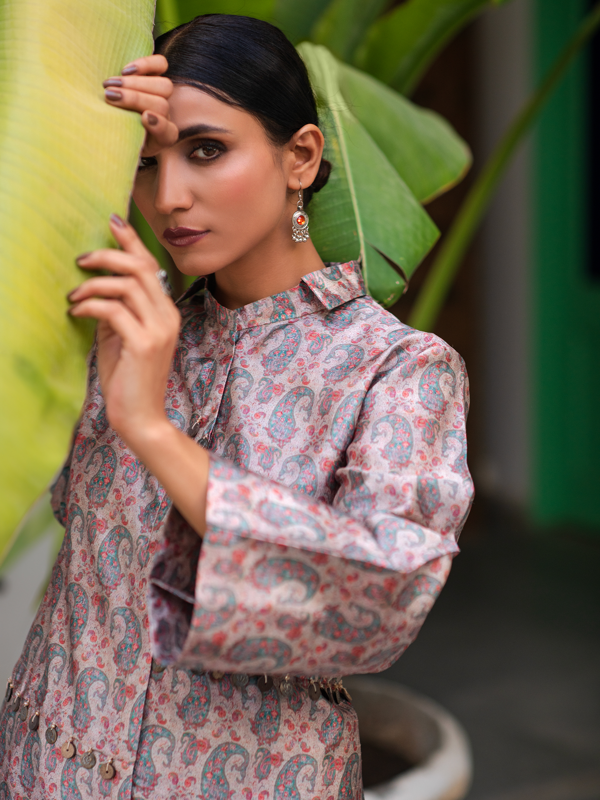 Printed Co-ord Set in Cotton Silk