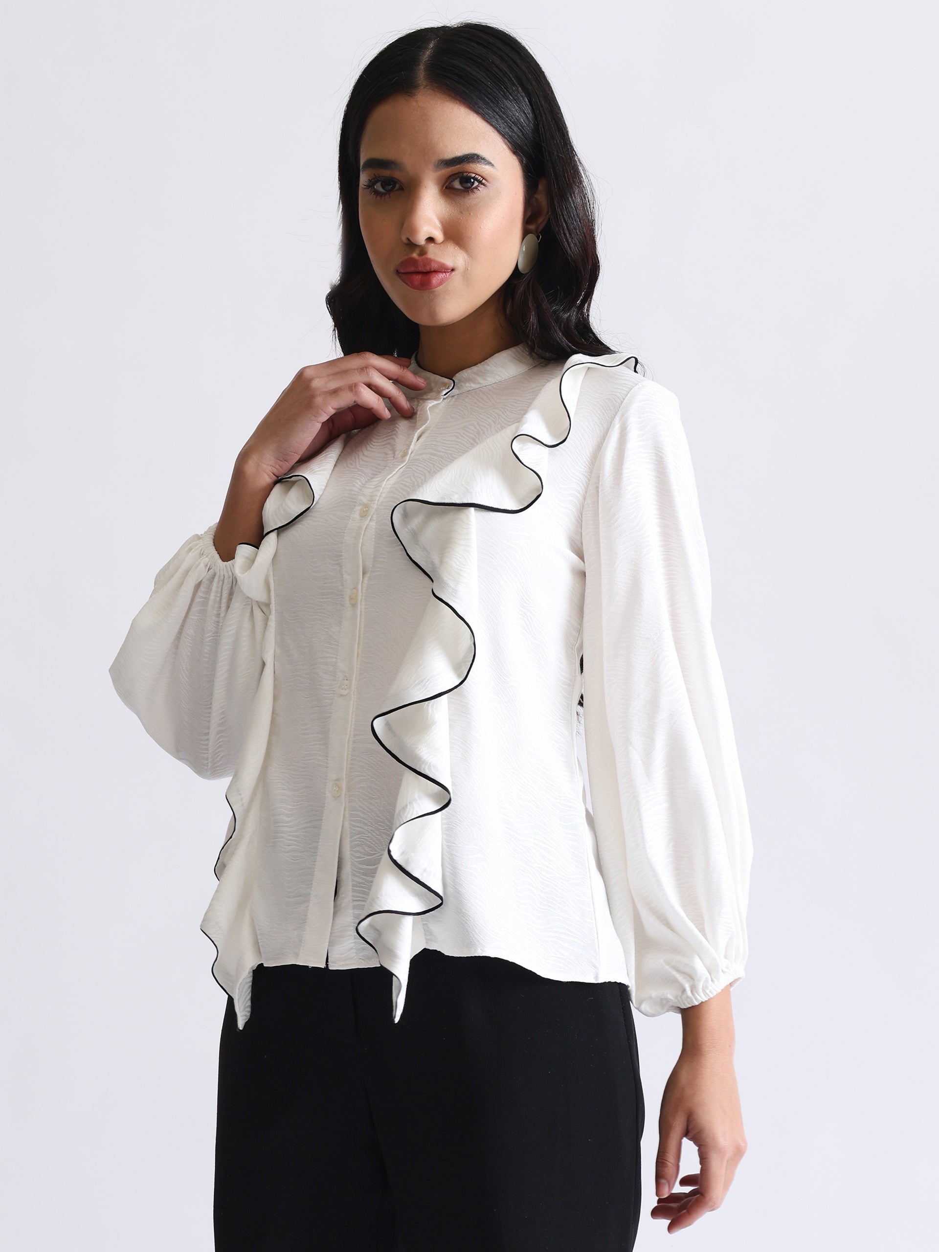 White Ruffled Shirt