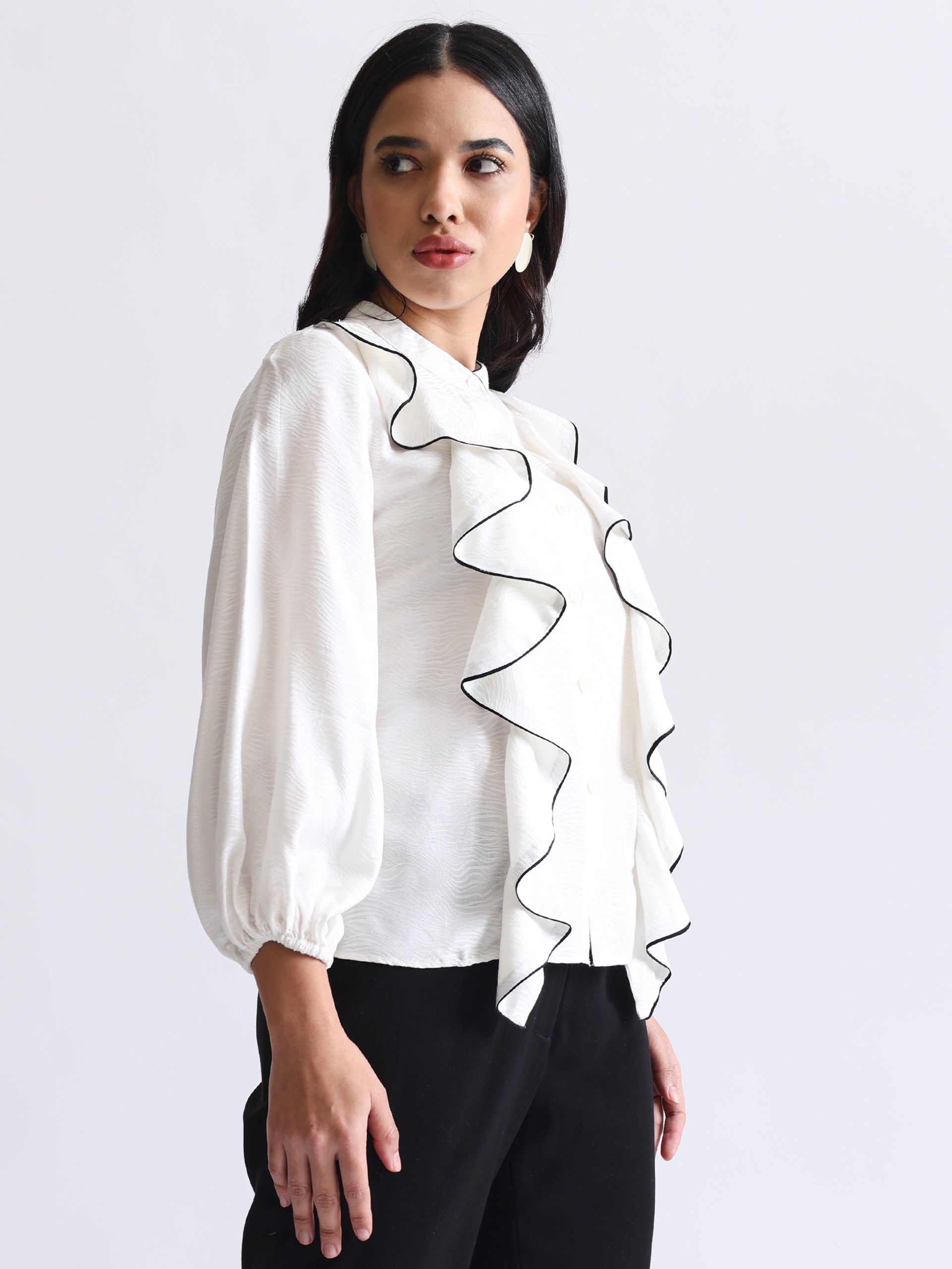 White Ruffled Shirt