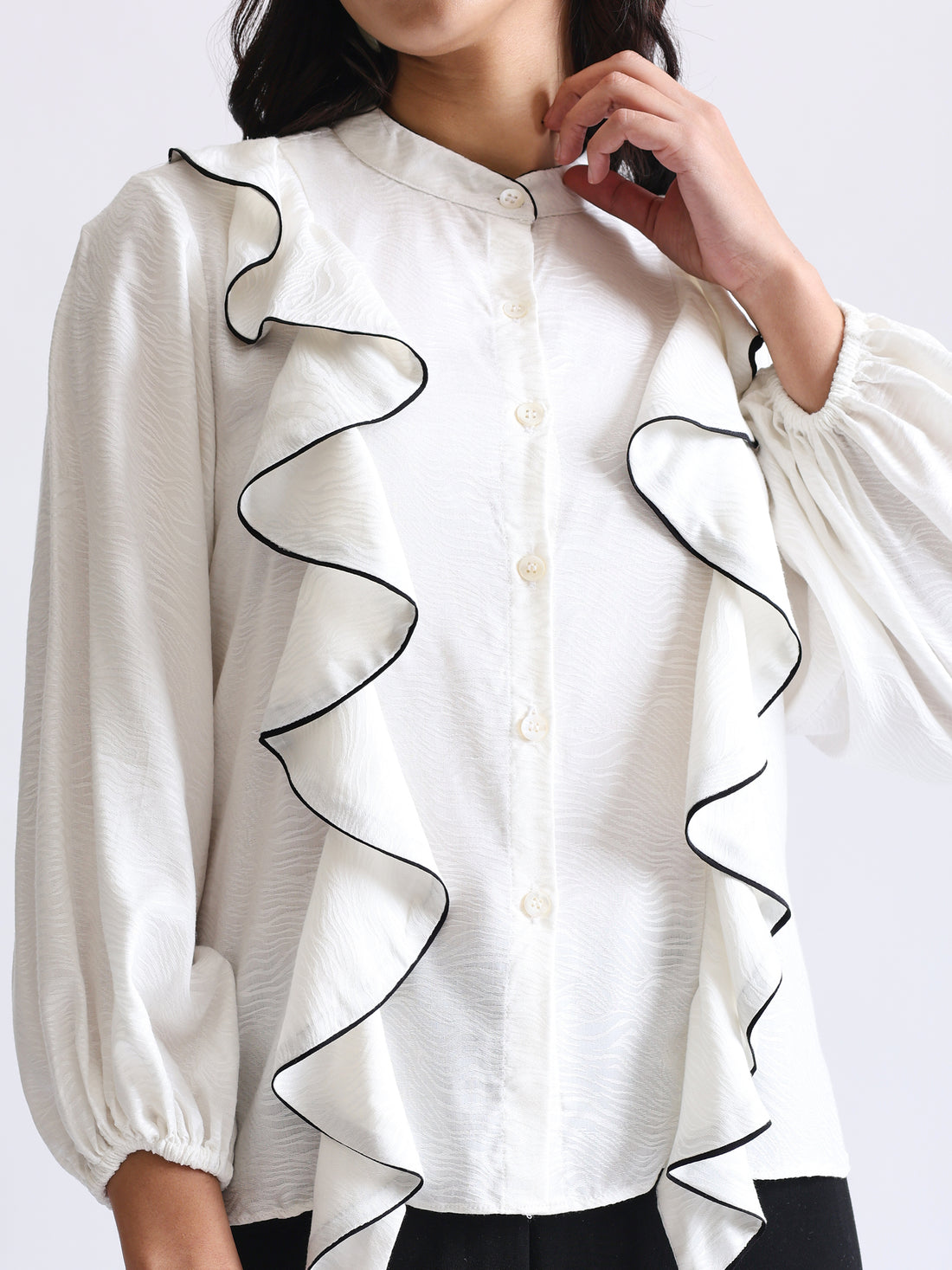White Ruffled Shirt