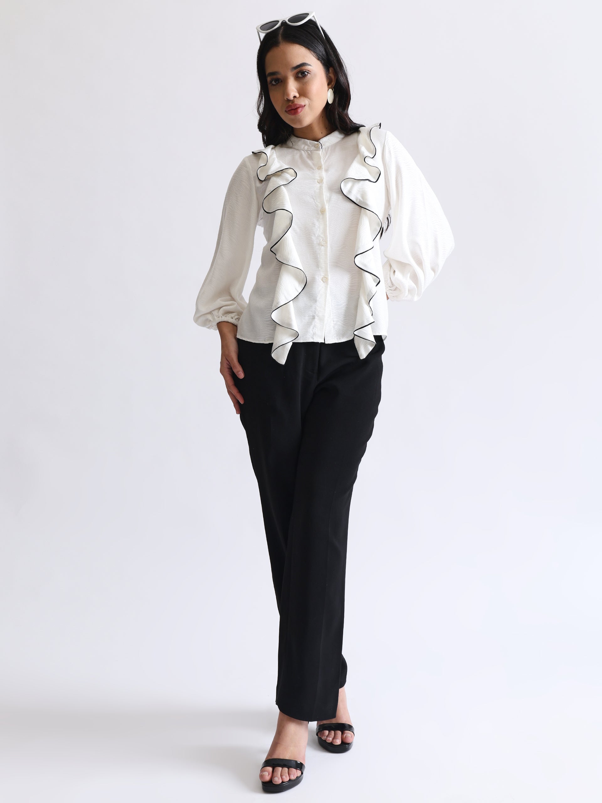 White Ruffled Shirt