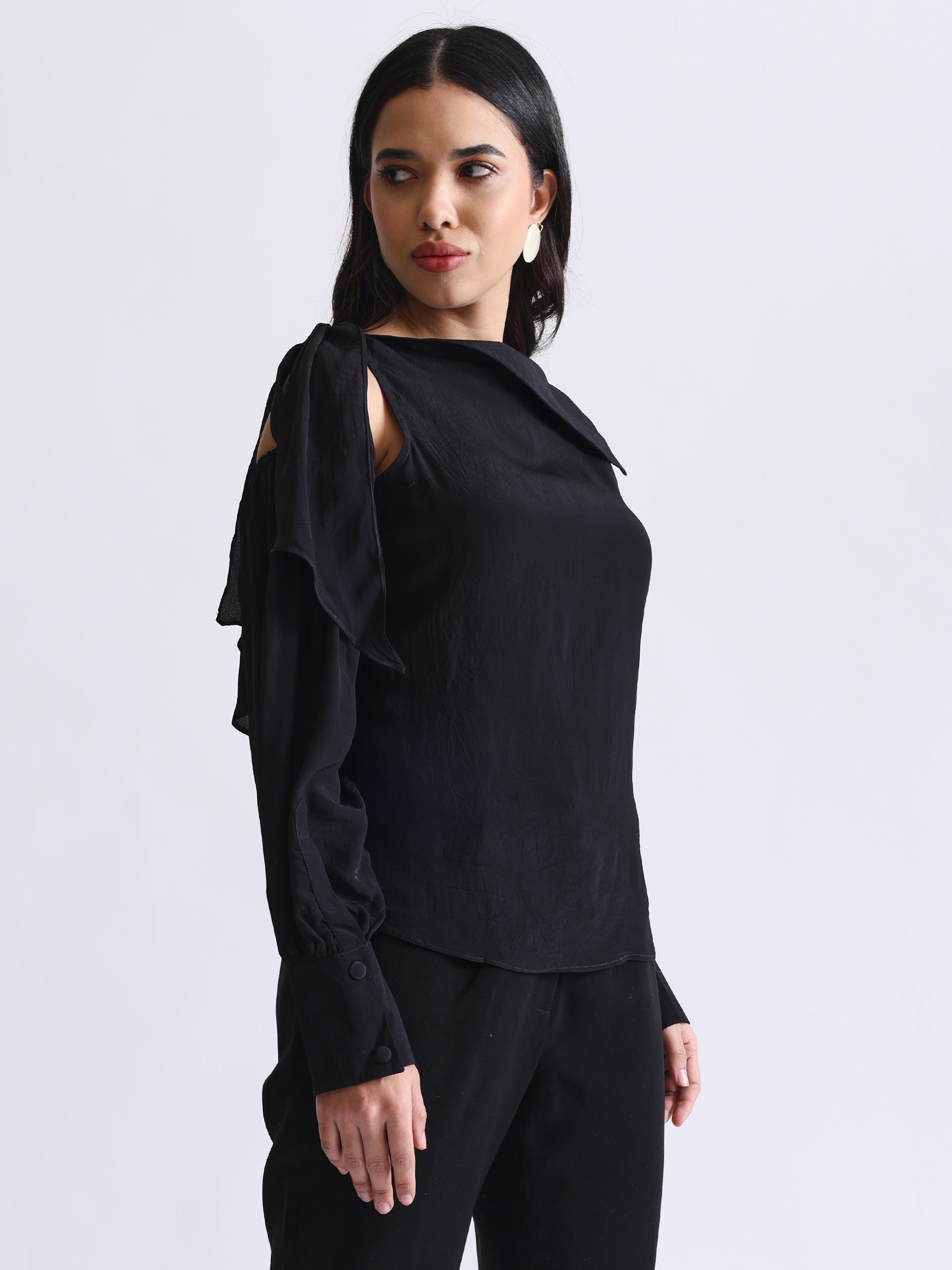 Chiffon Black Top