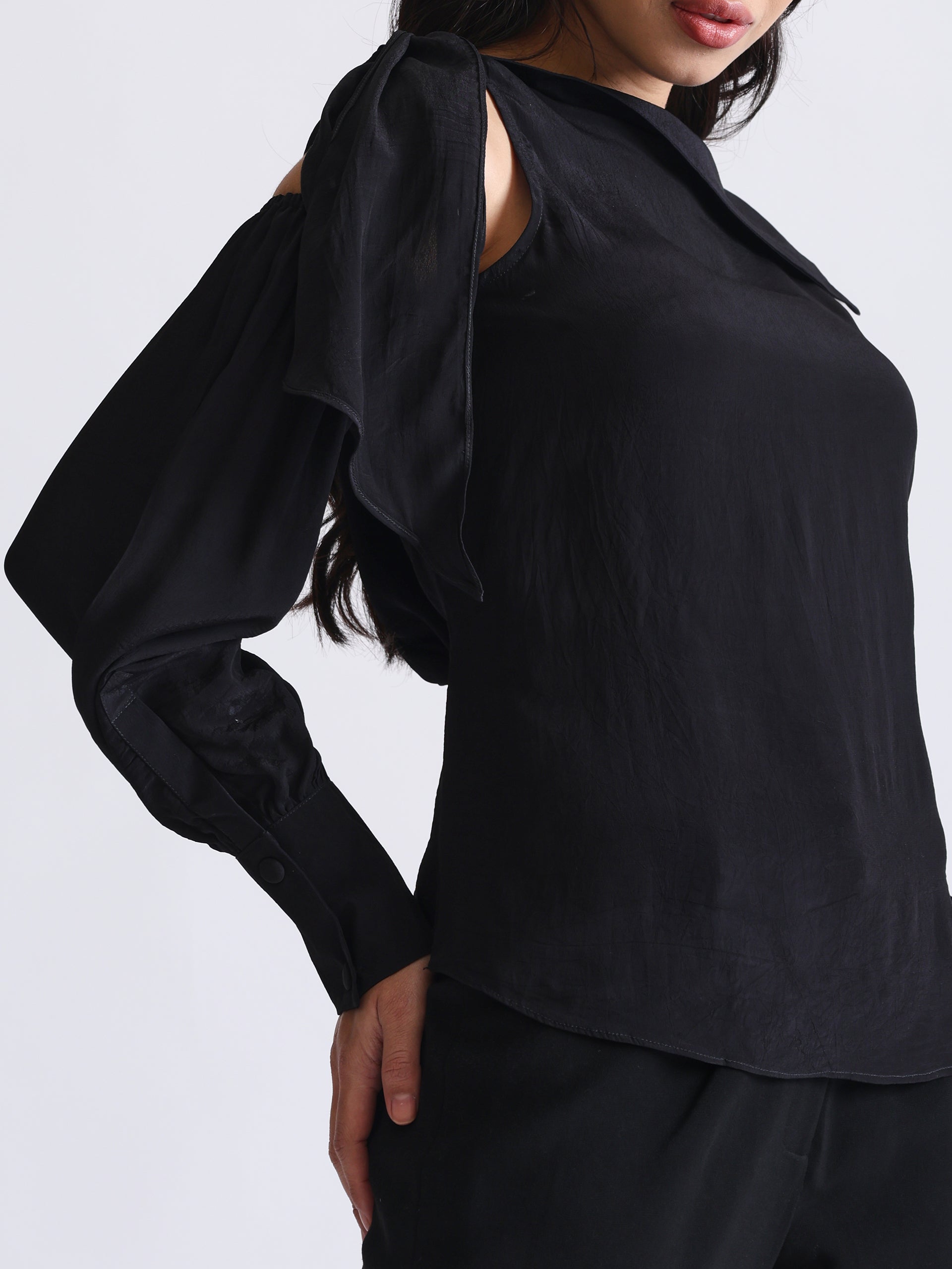 Chiffon Black Top